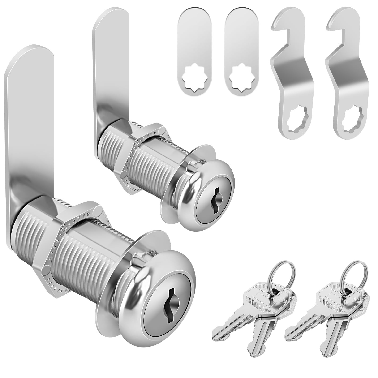 1-1/2" Cam Lock Keyed Different Cabinet Locks with Keys Secure Files Drawers ...