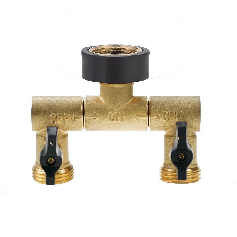 Drip Depot 2-Way Brass Rotary Hose Splitter
