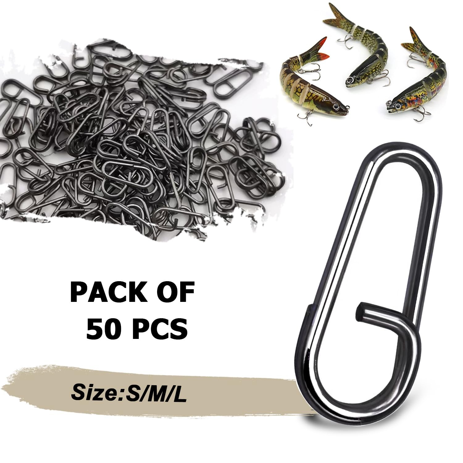 Stainless Steel Fishing Snap Freshwater High Strength Clips Saltwater Oval Blk