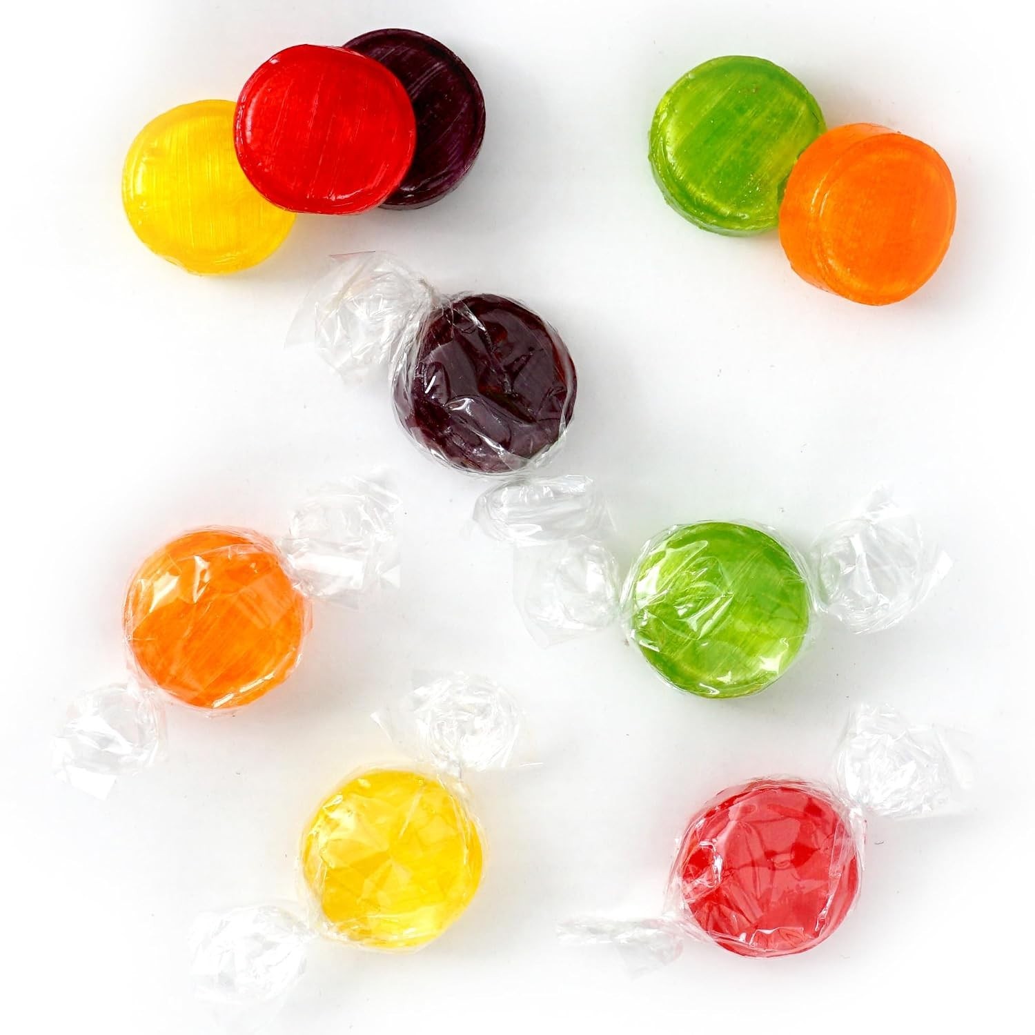 Assorted Fruit Hard Candy, 1 Pound Bulk Candy Approx. 75 pcs., Individually W...