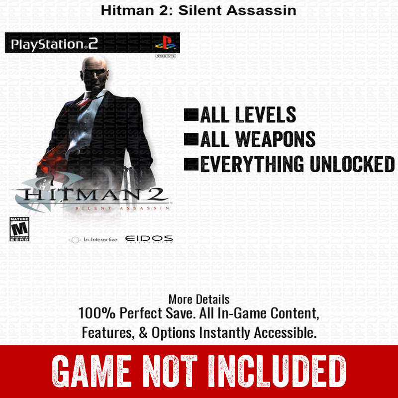 Hitman 2 Silent Assassin 100% All Items PS2 Memory Card PlayStation