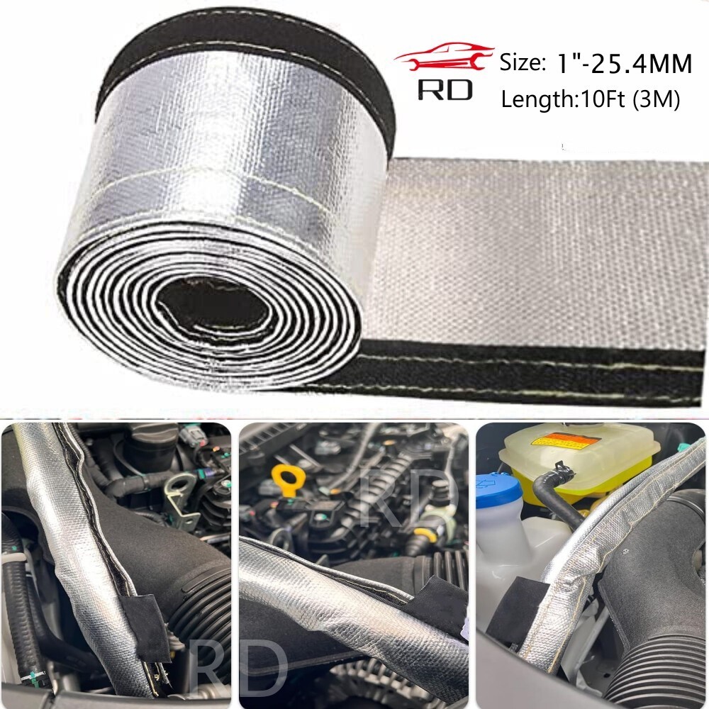 Metallic Heat Shield Sleeve Insulated Wire Hose Wrap Loom fuel line heat sleeve