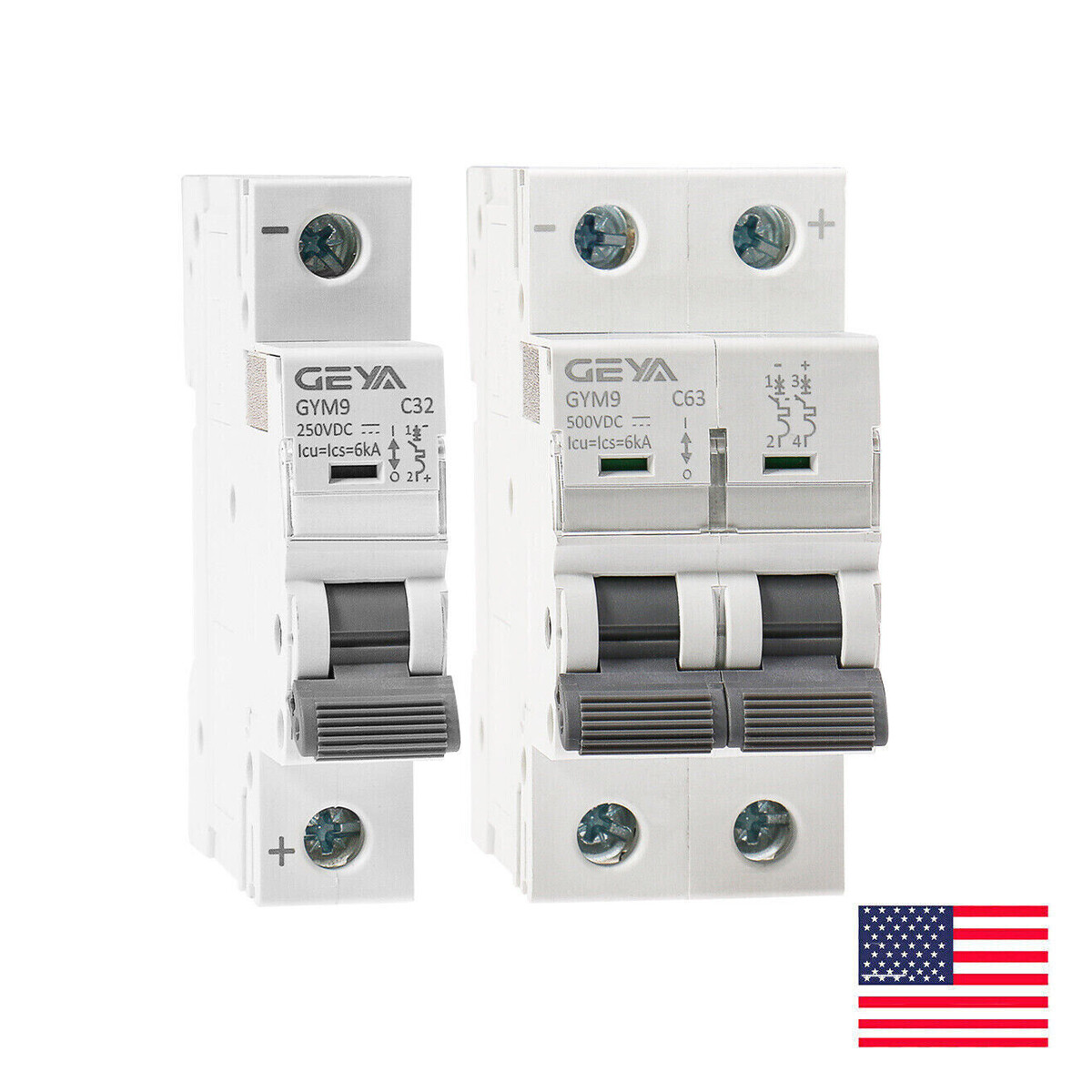 GEYA Solar DC Mini Circuit Breaker 1/2P MCB 6-125A PV Isolator Disconnect Switch