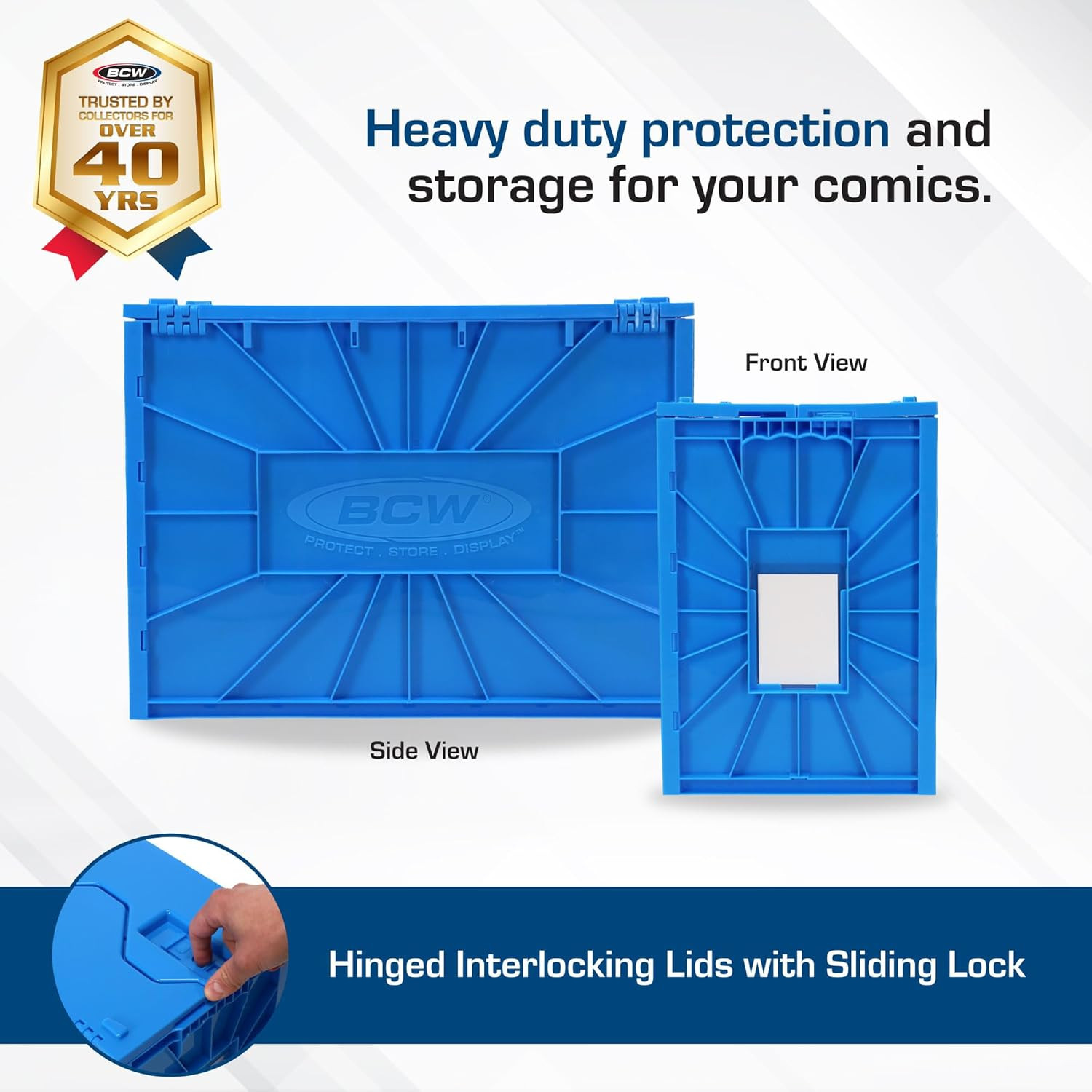 Short Comic Book Bin - Holds 150 Standard Comic Books | Acid Free Comic Book Sto