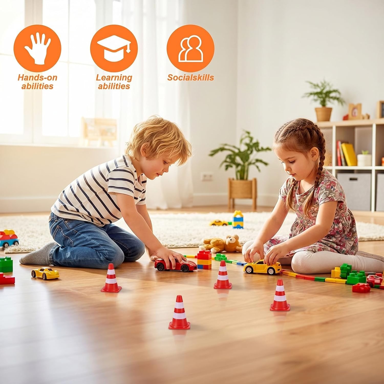 30 Pcs Mini Traffic Cones - 1 Inch Red Safety Cones for Creative Learning Games