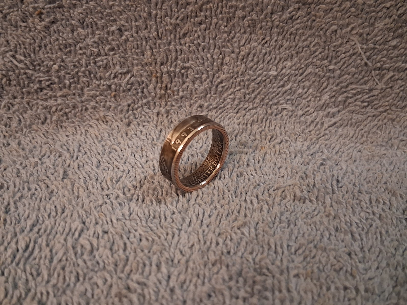 1993  Washington Quarters, coin ring, size 7