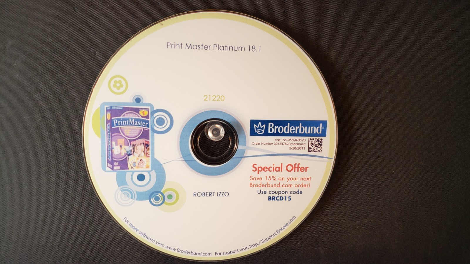 Vintage: "SPECIAL OFFER" PRINT MASTER PLATINUM 18.1 Disk PC COMPUTER SOFTWARE