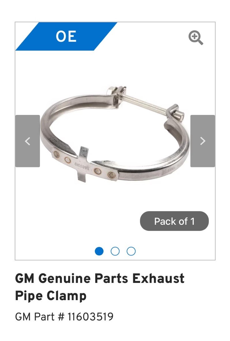 GM Genuine Parts Exhaust Pipe Clamp GM Part # 11603519