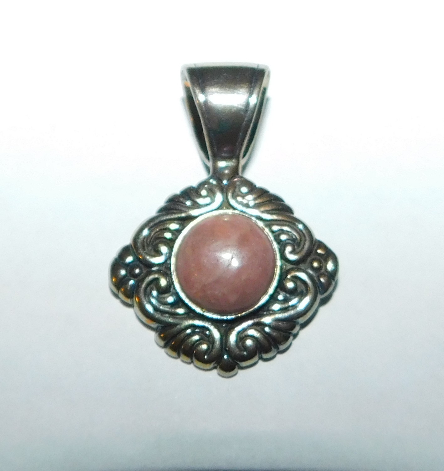 CD 925 Sterling Silver Rhodonite Gem Pendant