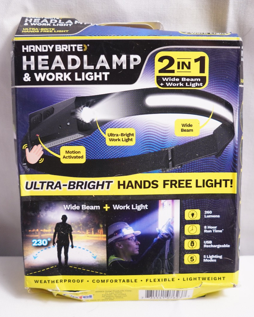 Handy Brite LED Headlamp & Work Light, Rechargeable, Weatherproof, Store-Return