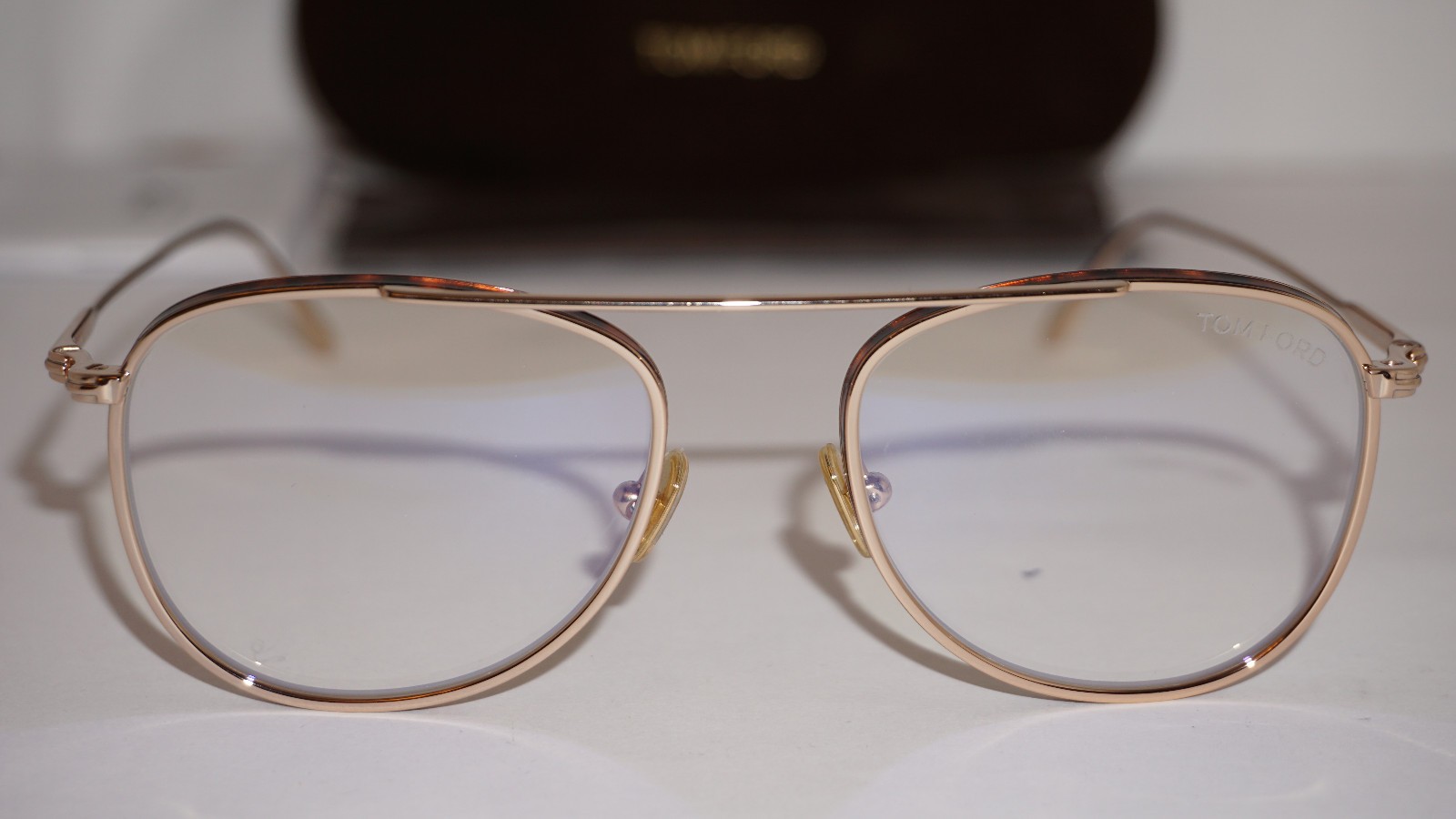 TOM FORD Eyeglasses New Aviator Bridge Havana Gold TF5691-B 028 52 18 145