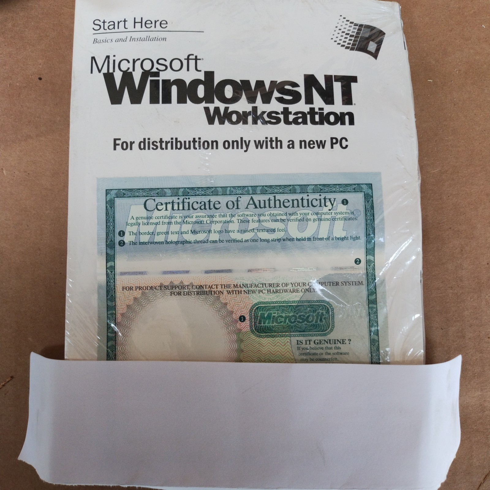 Microsoft Windows NT 4.0 Workstation CD With Key OEM And Boot Disks Book