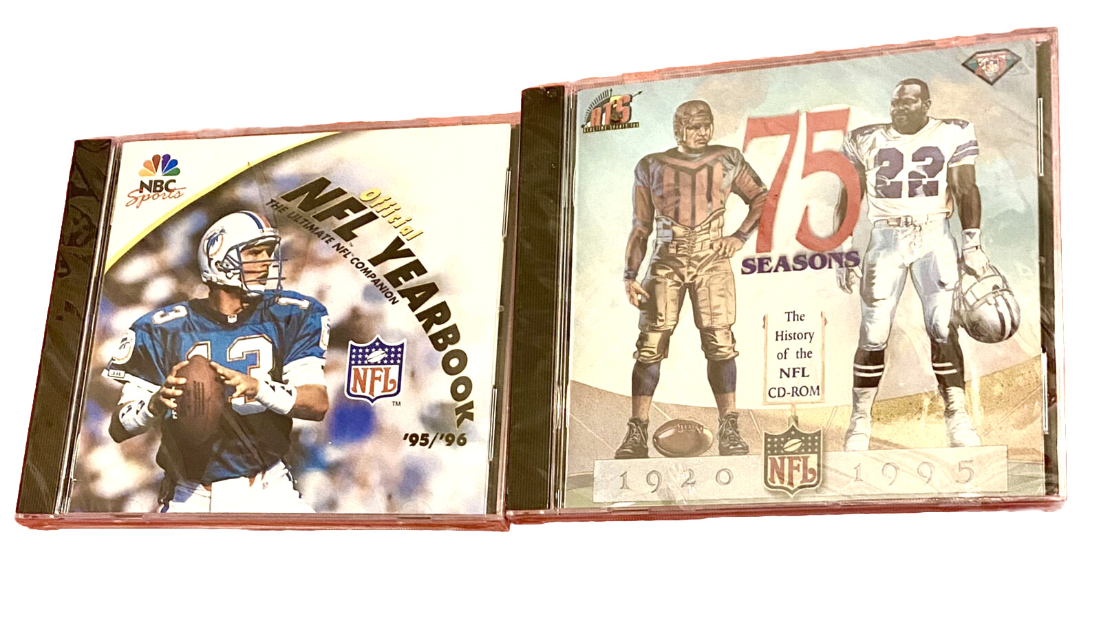 NFL History of NFL 75 Years CD-Rom 1995 and NFL Yearbook '95-96 NBC Sports CD