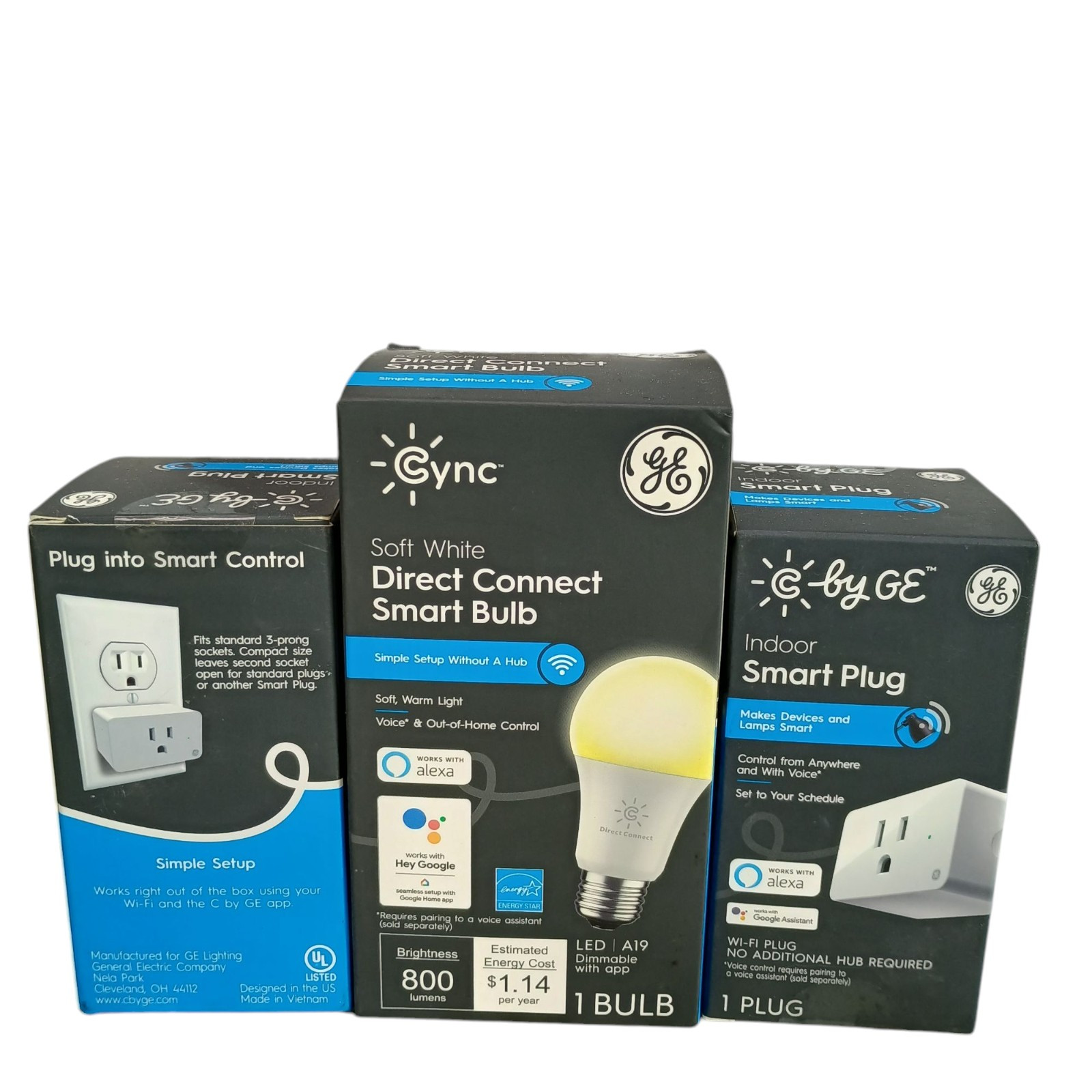 C by GE INDOOR Smart Plug & Lightbulb W/ Smart PLUG Alexa Google ASSISTANT 3pcs.
