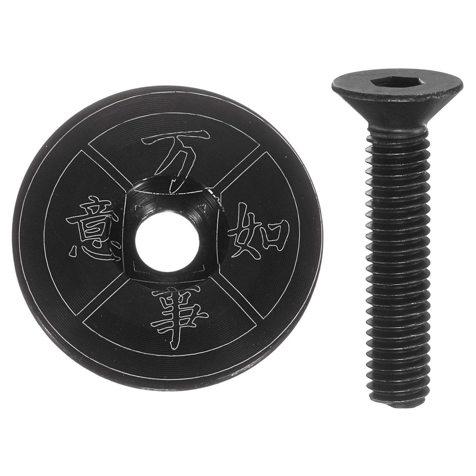 1 1/4" OD Bicycle Headset Stem Top Cap for Road MTB Black