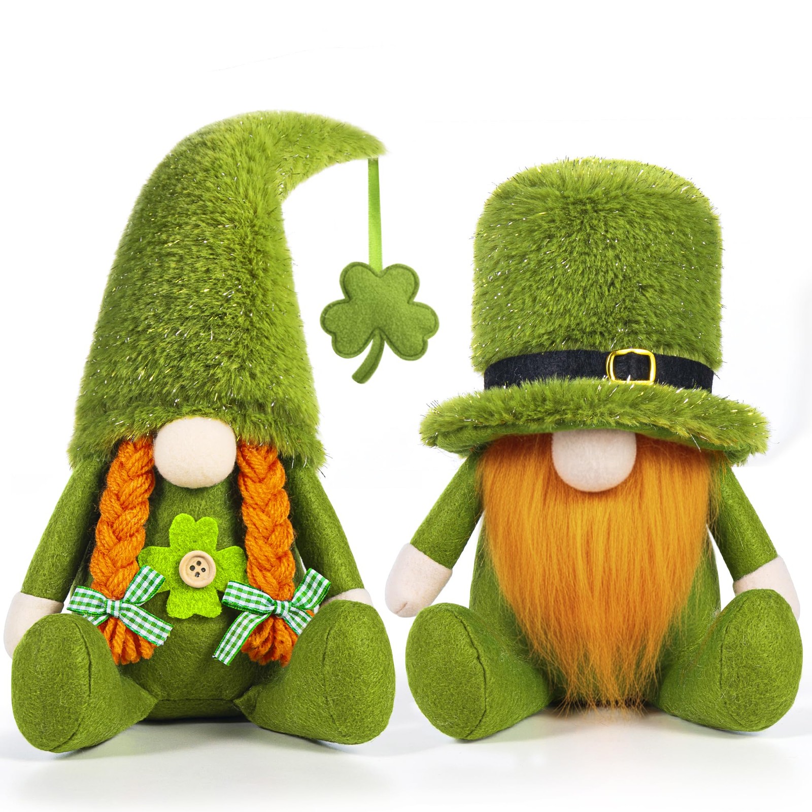 LEKSON St Patricks Day Gnomes Decorations, Irish Green Leprechaun Boy & Girl