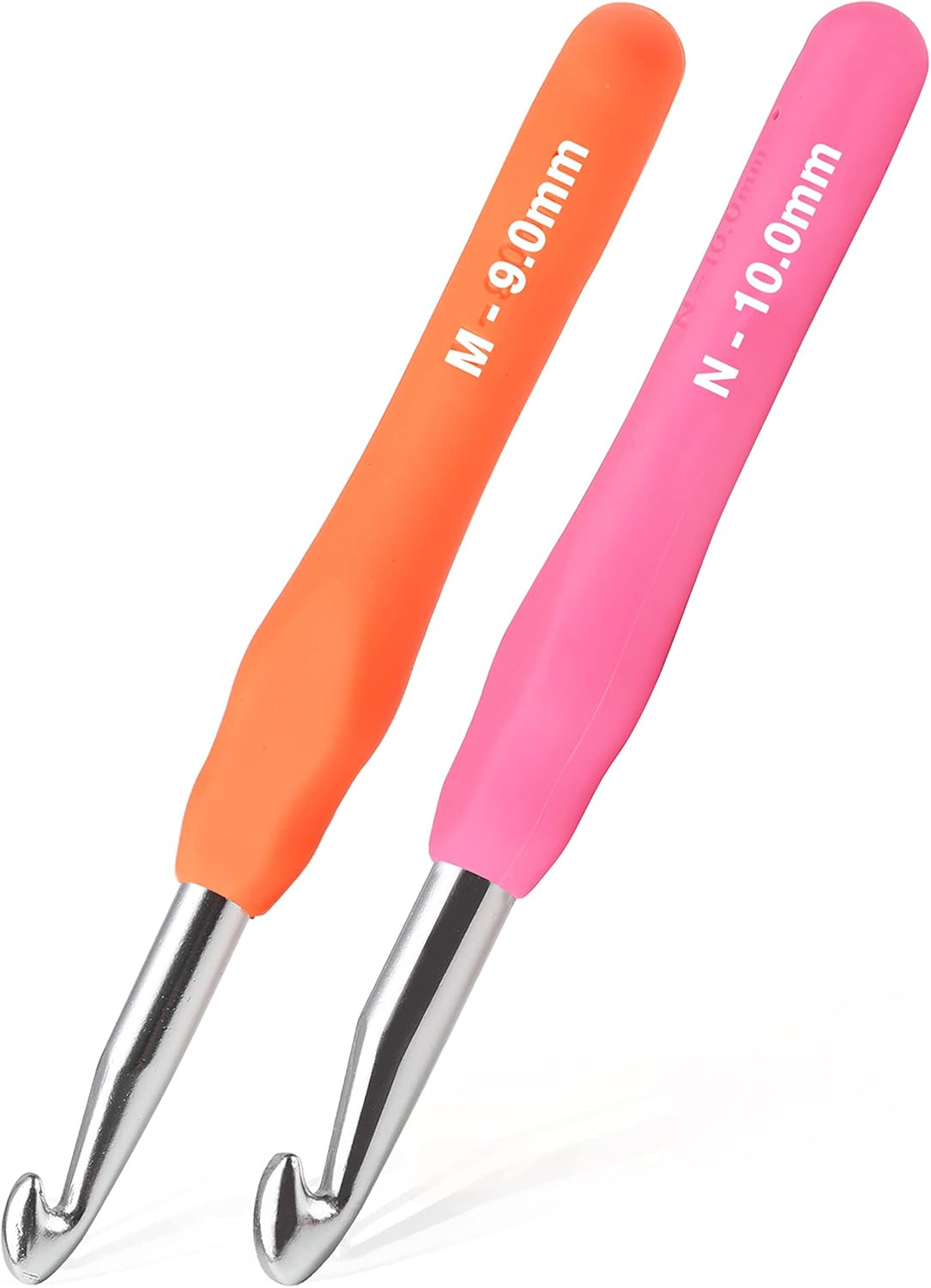 2Pack Size M / 9mm, N / 10mm Crochet Hooks, Super Smooth & Ergonomic for Beginne