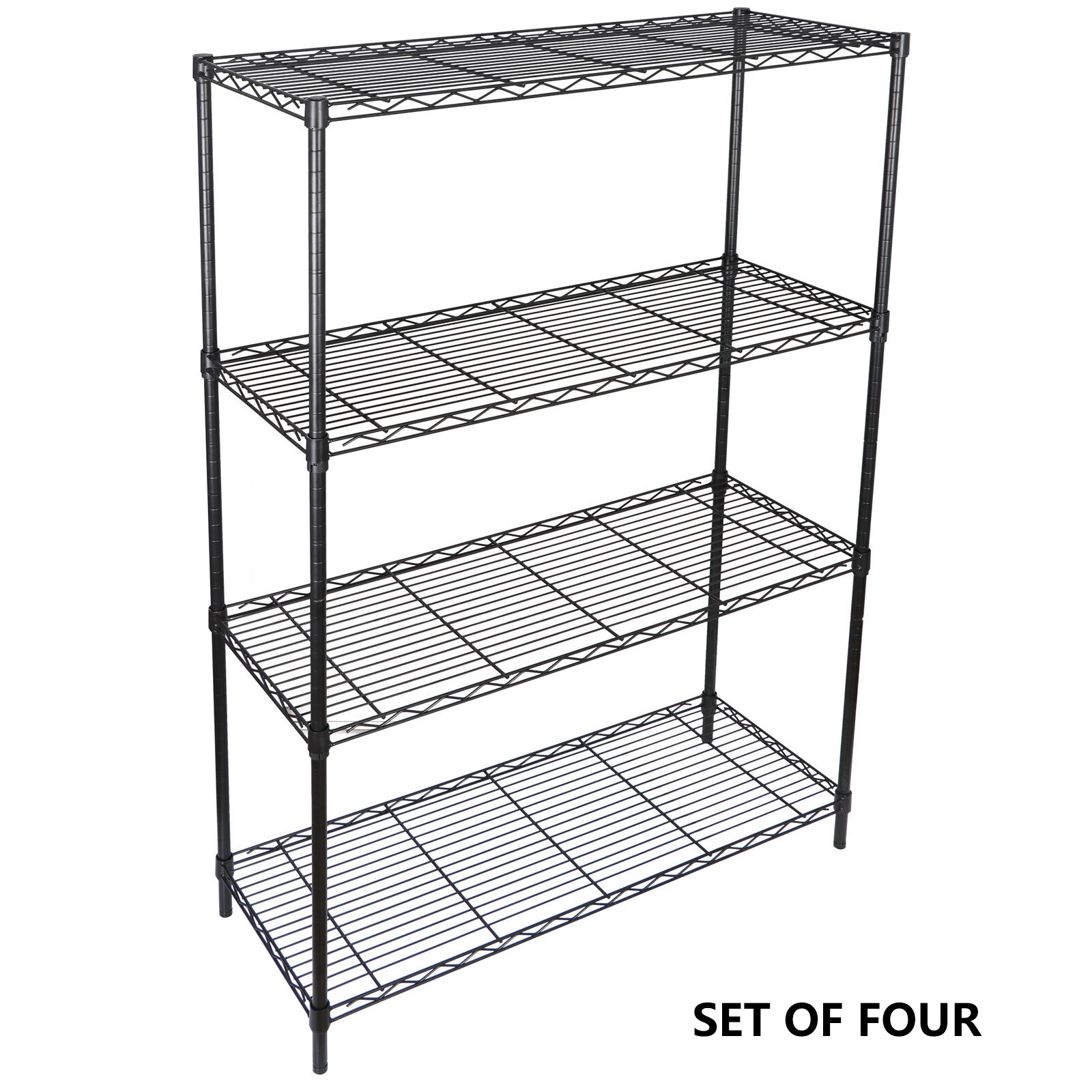 4PCS Heavy Duty 4-Shelf Storage Wire Shelving Unit Rack Kitchen (36Lx14Wx54H)
