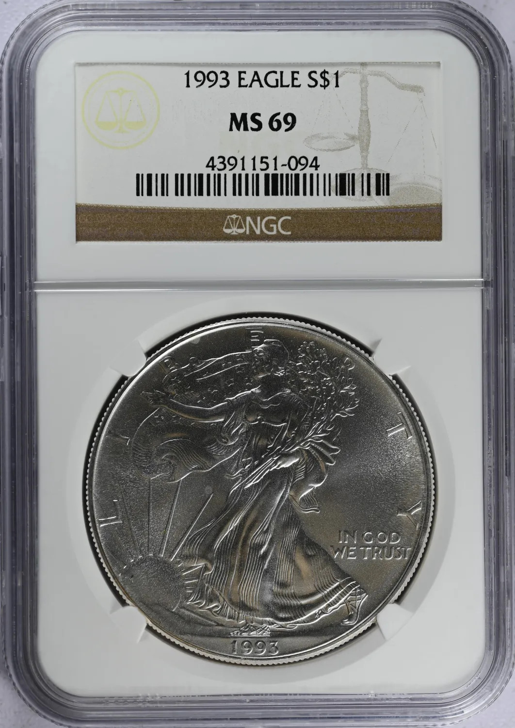1993 Bullion Silver Eagles NGC MS-69