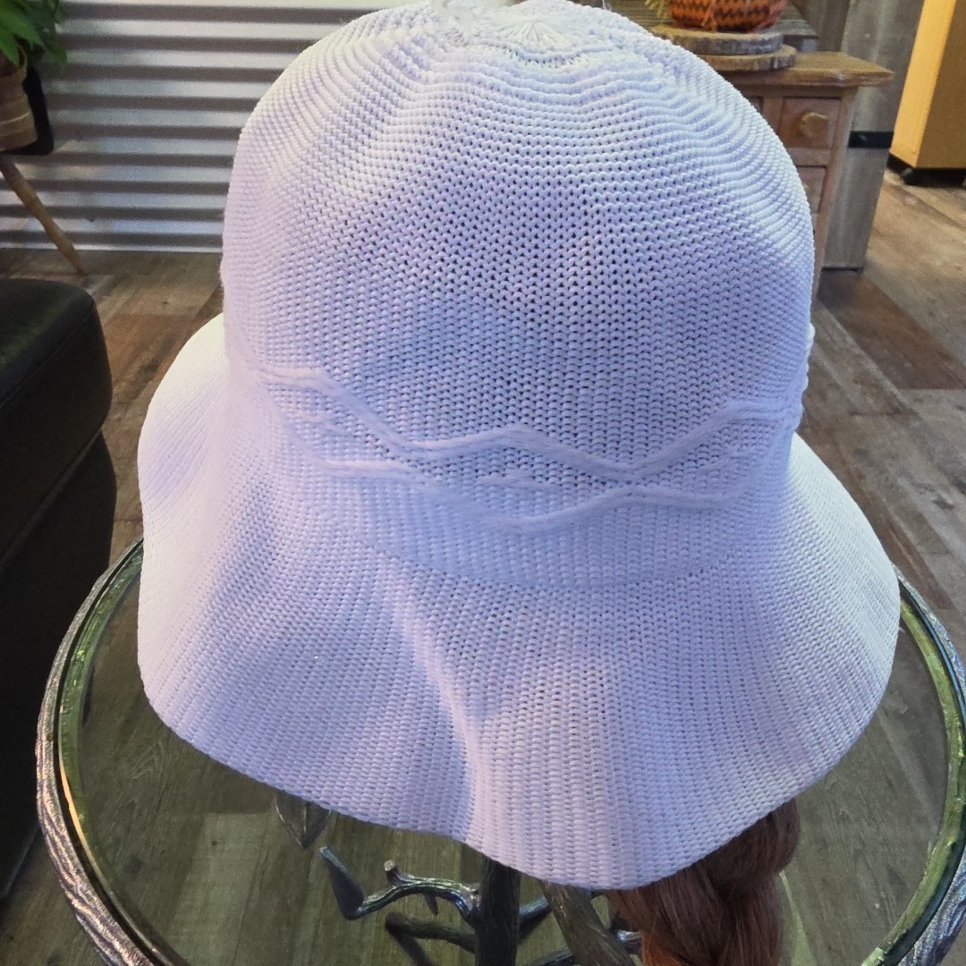 SS Secretly Special High Tea Church Pack Sun Hat White Knit Vintage Polyester