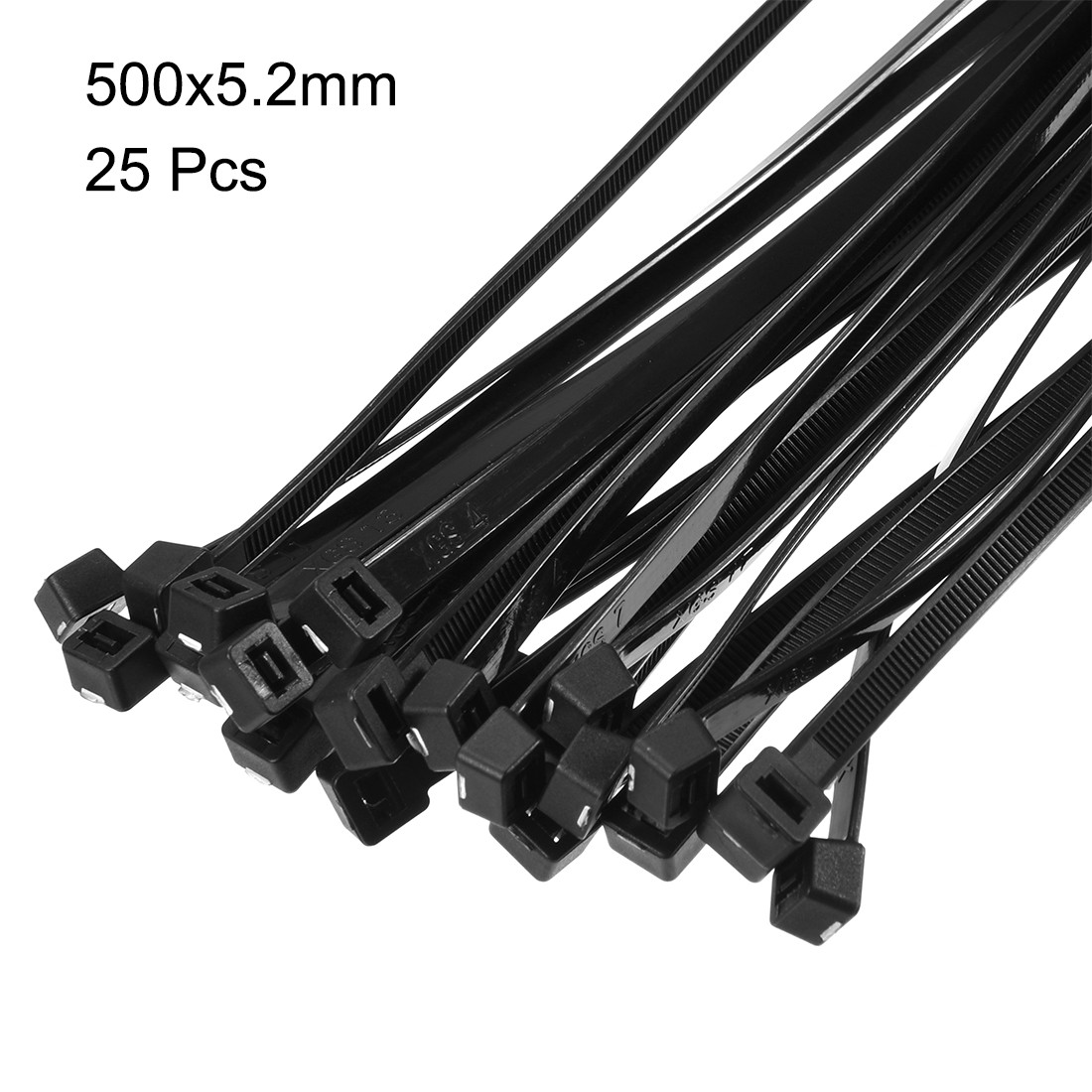 Nylon Cable Ties 20 Inch Self-Locking Zip Ties 0.2 Inch Width Black 25pcs