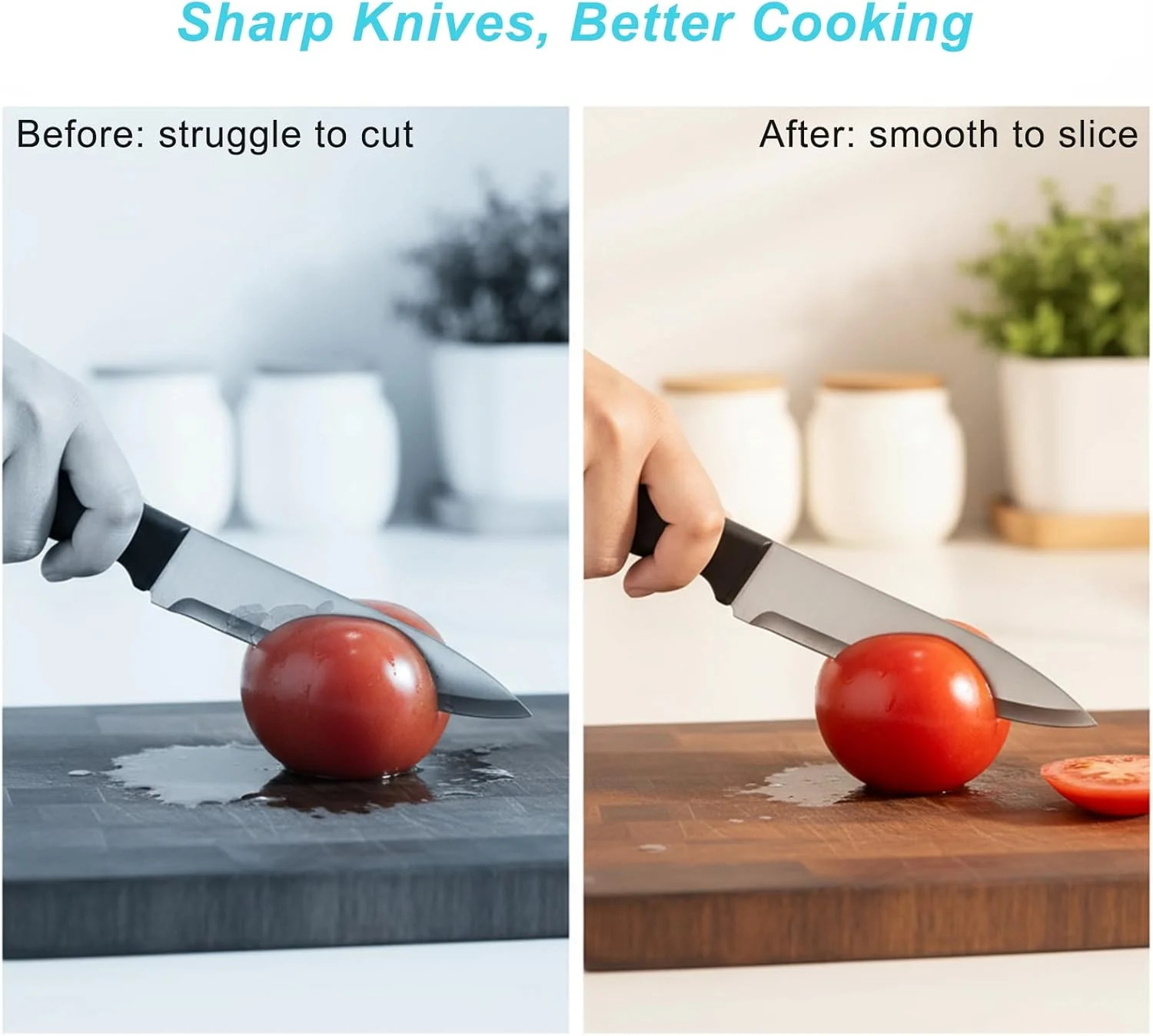 Kitchen Knife Sharpener with 3 Stages, Professional Manual Blade Sharpening Syst