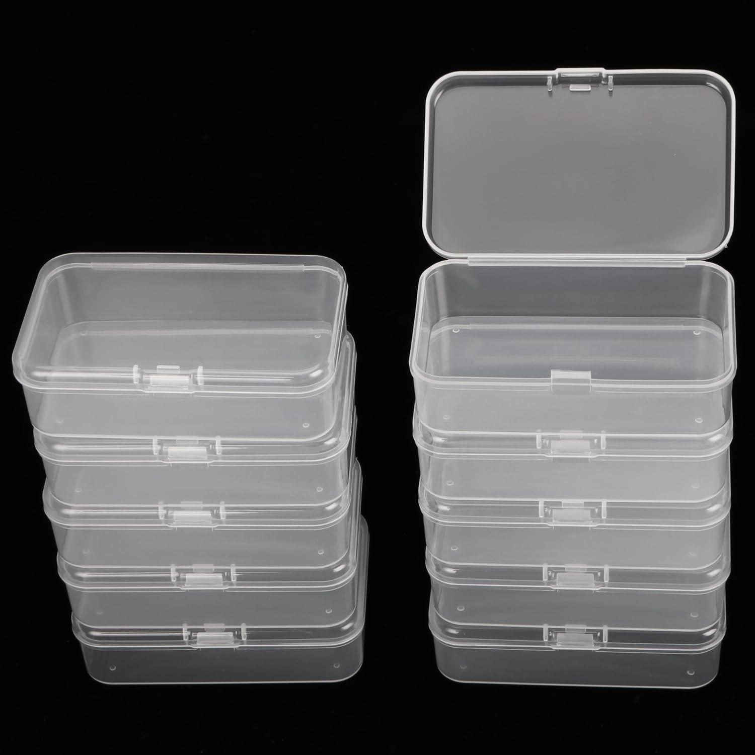 Herdusa 10PCS Small Clear Plastic Beads Storage 8.5 x 5.5 x 2.5 cm,