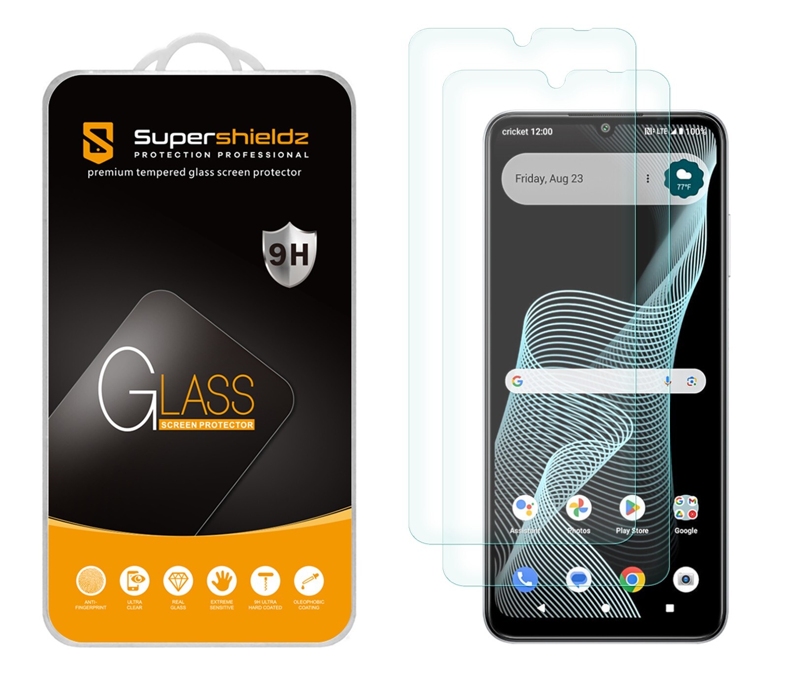 [2-Pack] Supershieldz Tempered Glass Screen Protector for Cricket Icon 6