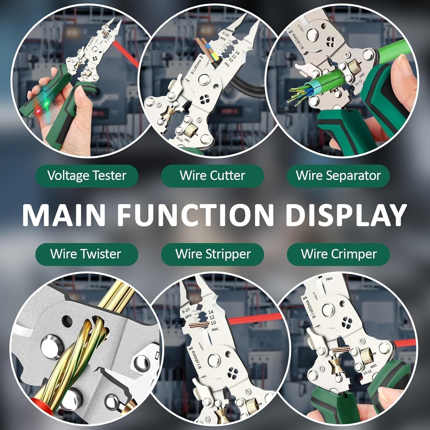 Multi-Function Wire Stripper Tester​​ 18 IN 1 Foldable Plier with Voltage Tester