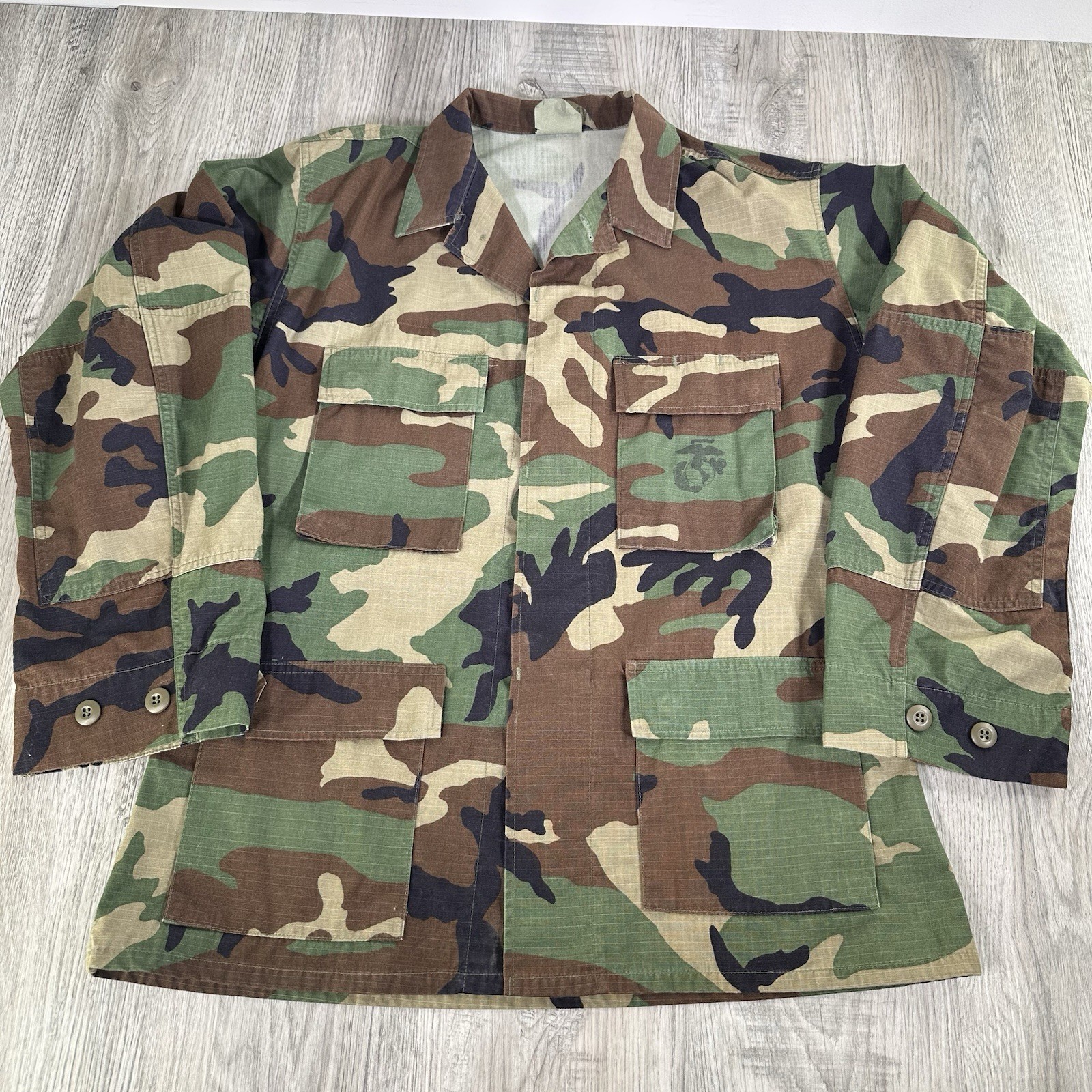Military Army Shirt Jacket Wood Camo Med-Reg Tactical Uniform 8415-01-390-8544