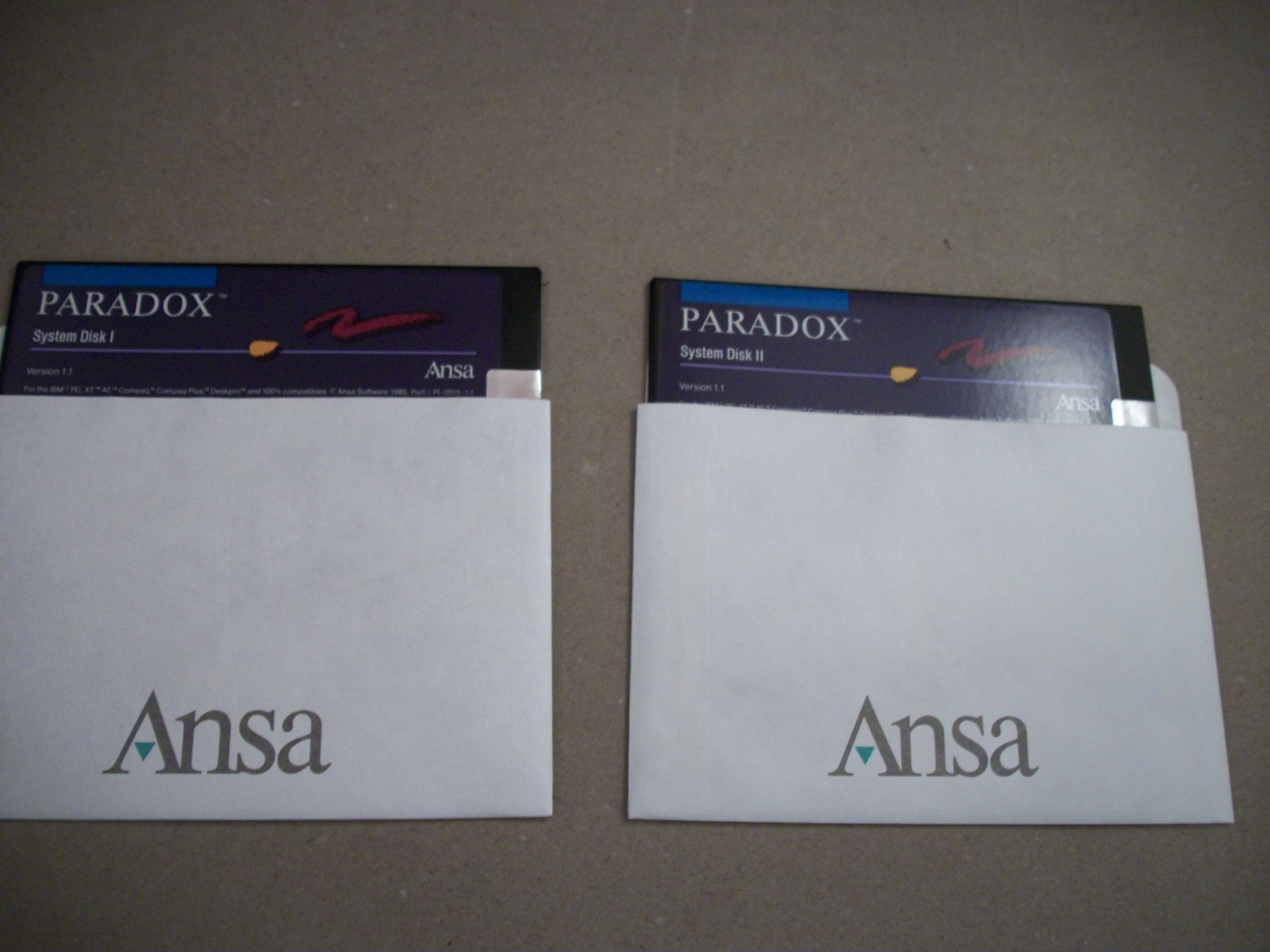 1985 Ansa Paradox Relational Database Software Version 1.1 MS-DOS 5.25 Disks