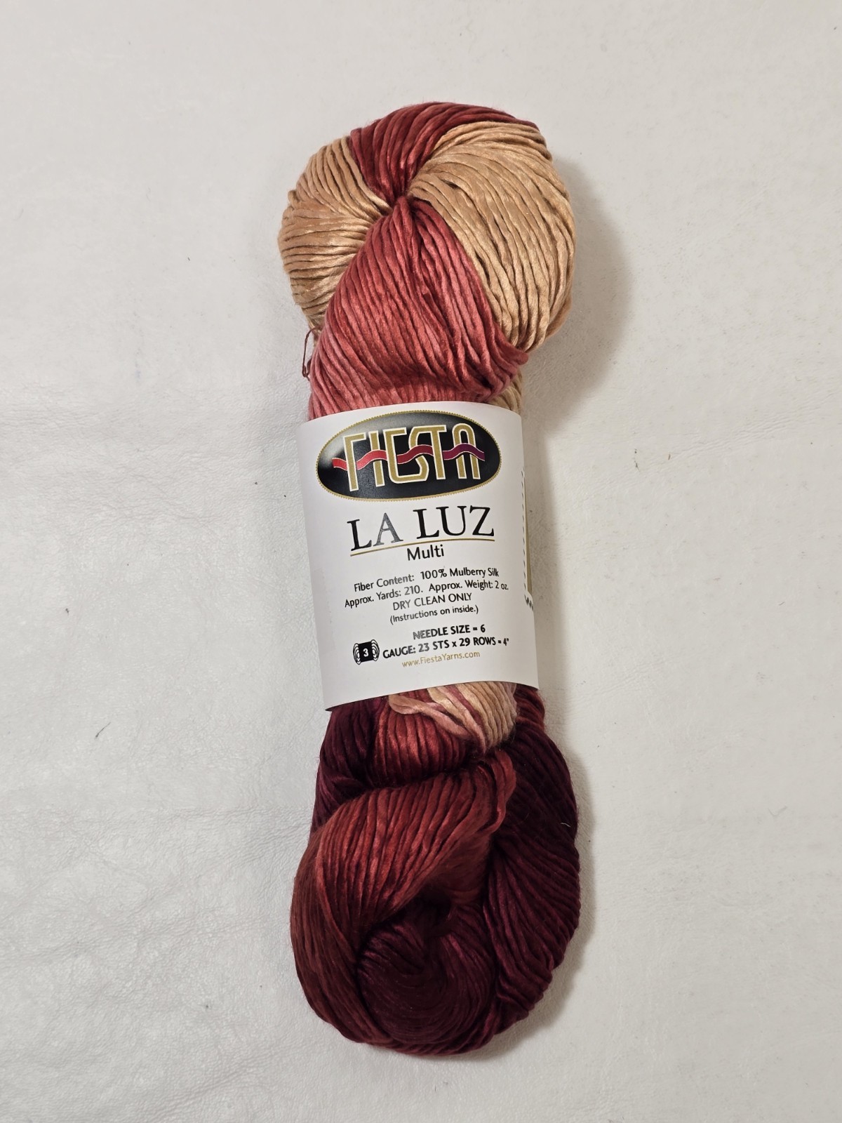 Mochachino Fiesta Yarns LA LUZ 100% Mulberry Silk 210yds 2oz Discontinued