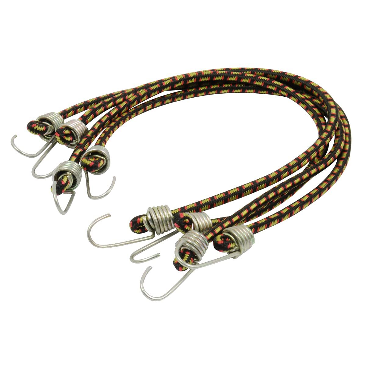 RoadPro RPJS-10 10 Inch Mini Nylon Stretch Cords with Metal Hook - 4 per Pack