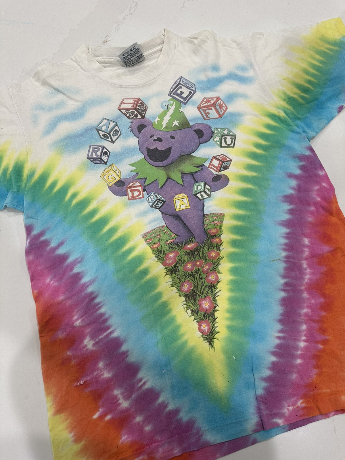1991 Vintage Grateful Dead Spring Tour T-Shirt David Opie Liquid Blue