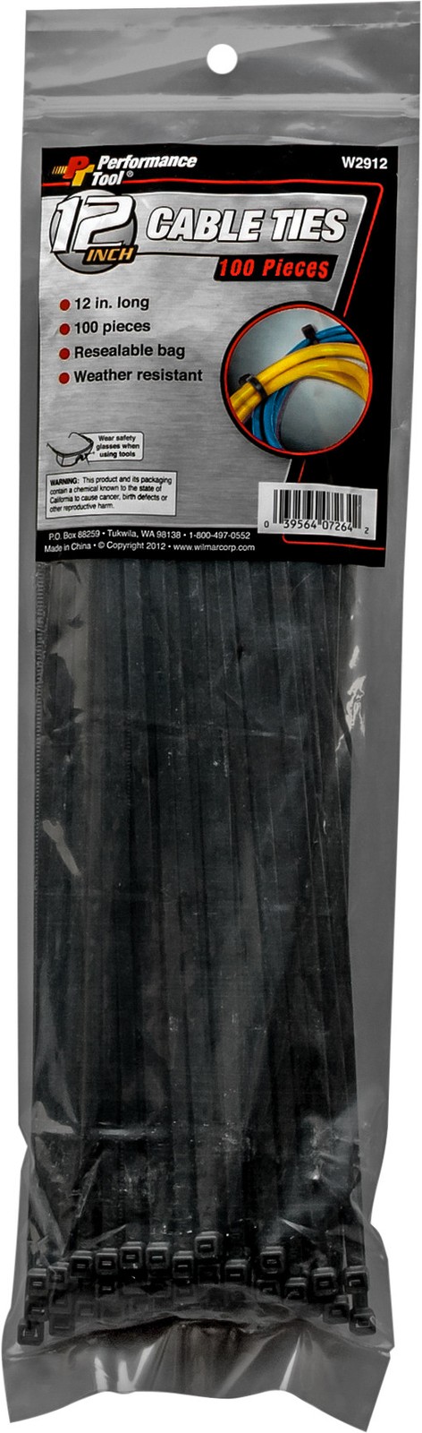 Performance Tool 100pc 12" Cable Ties (W2912)