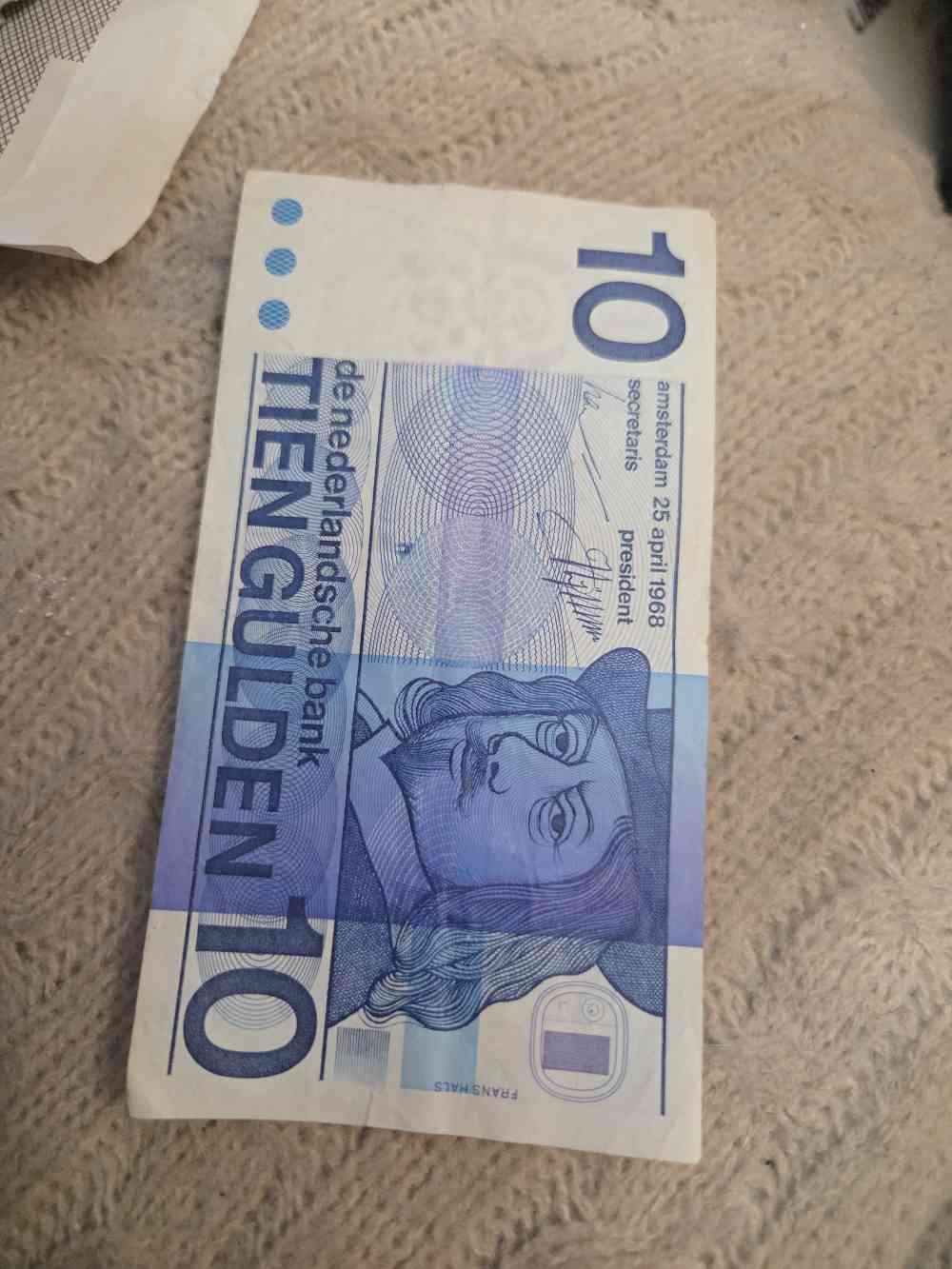Netherlands 10 Gulden 1968 P-91b Frans Hals Dutch Banknote Tien Guilders