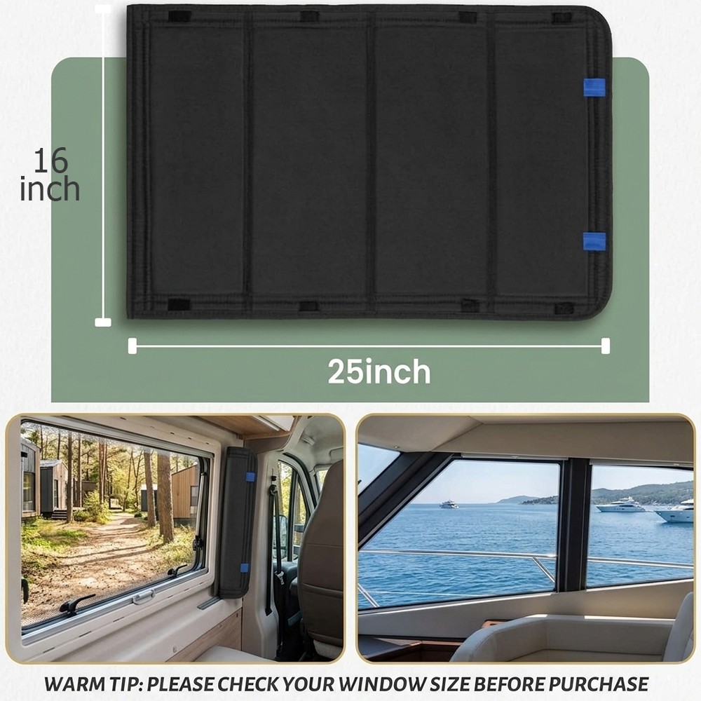 Foldable RV Door Window Shade 25'' x 16'' RV Blackout Camper Trailer Door Cover