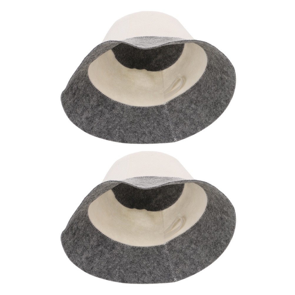2pcs Fiber Felt Sauna Hat Heat Resistant Absorbent Cap For Russian Bathhouse