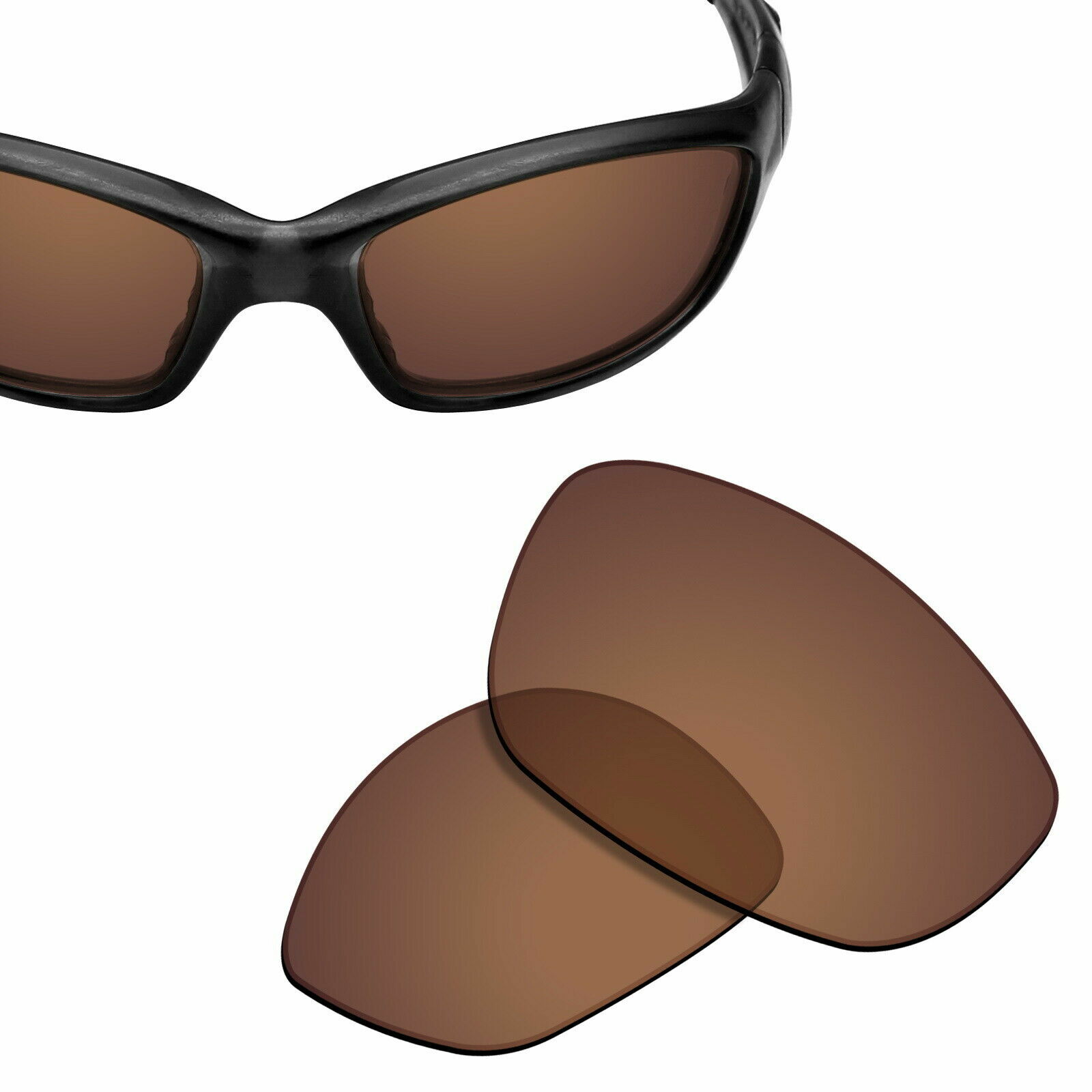 Polarized Replacement Lenses for-OAKLEY Straight Jacket 2007 Sunglasses Brown