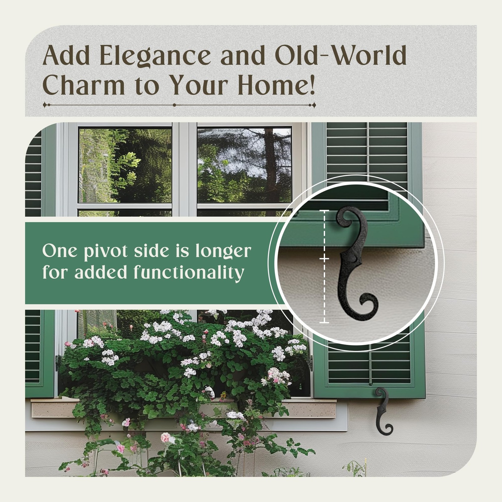Renovators Supply Cast Iron Shutter Fasteners - Decorative S Style Shutter Do...