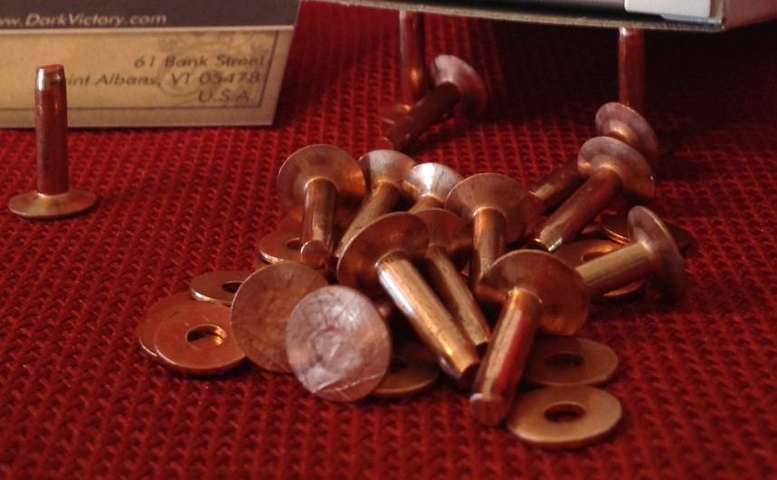 Copper Rivets & Burrs #9 YOUR choice of quantity & length Made in USA SCA belt