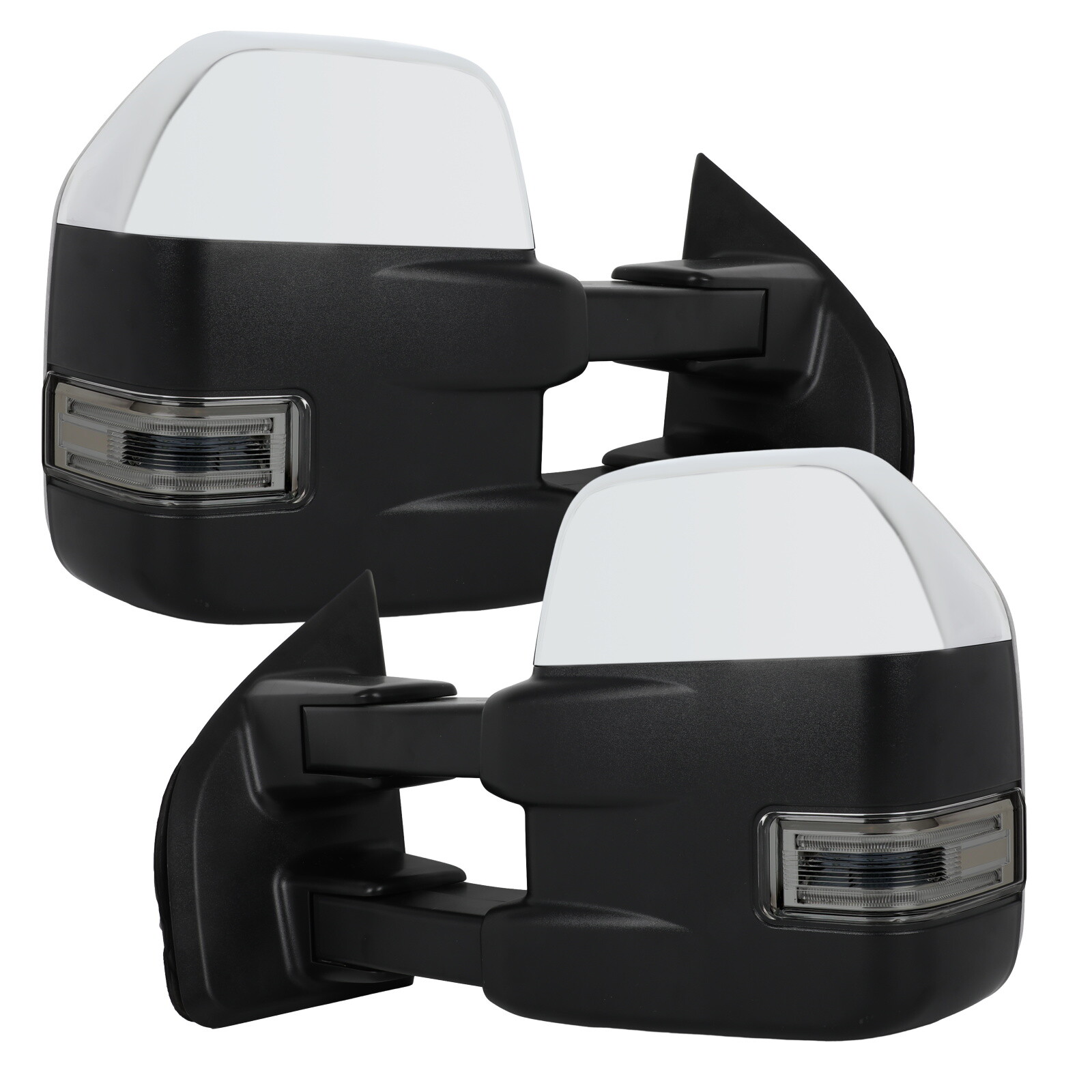 For Ford F150 2015-2020 Tow Mirrors Power Heated Turn Signal Puddle Light Chrome