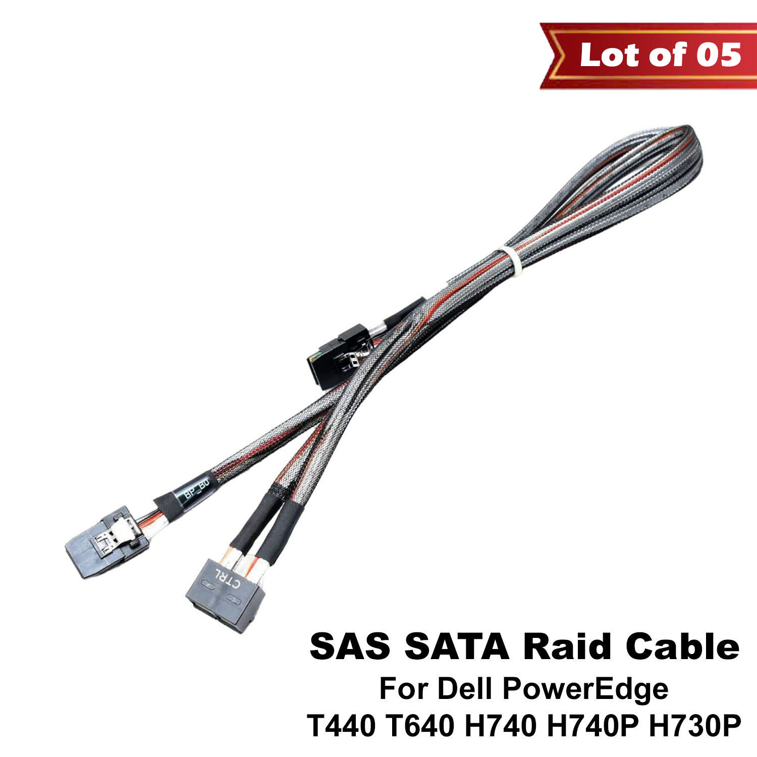 Lot of 5 Dell PowerEdge T440 T640 8Bay RAID Cables PERC H740 H740P H730P XRFV4