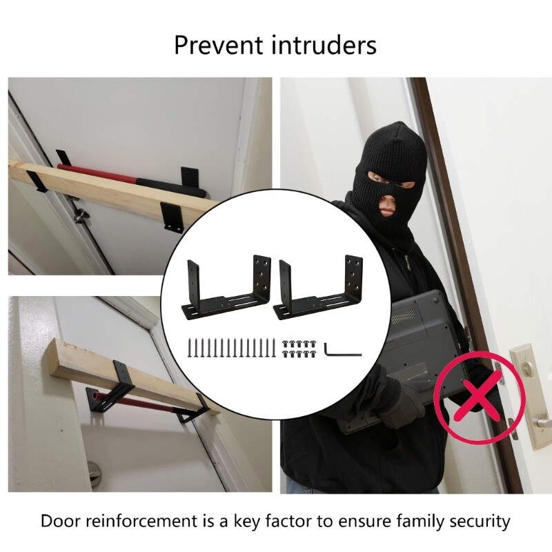 Durable Door Support Bracket Adjustable Door Barricades Bracket set for Outswing