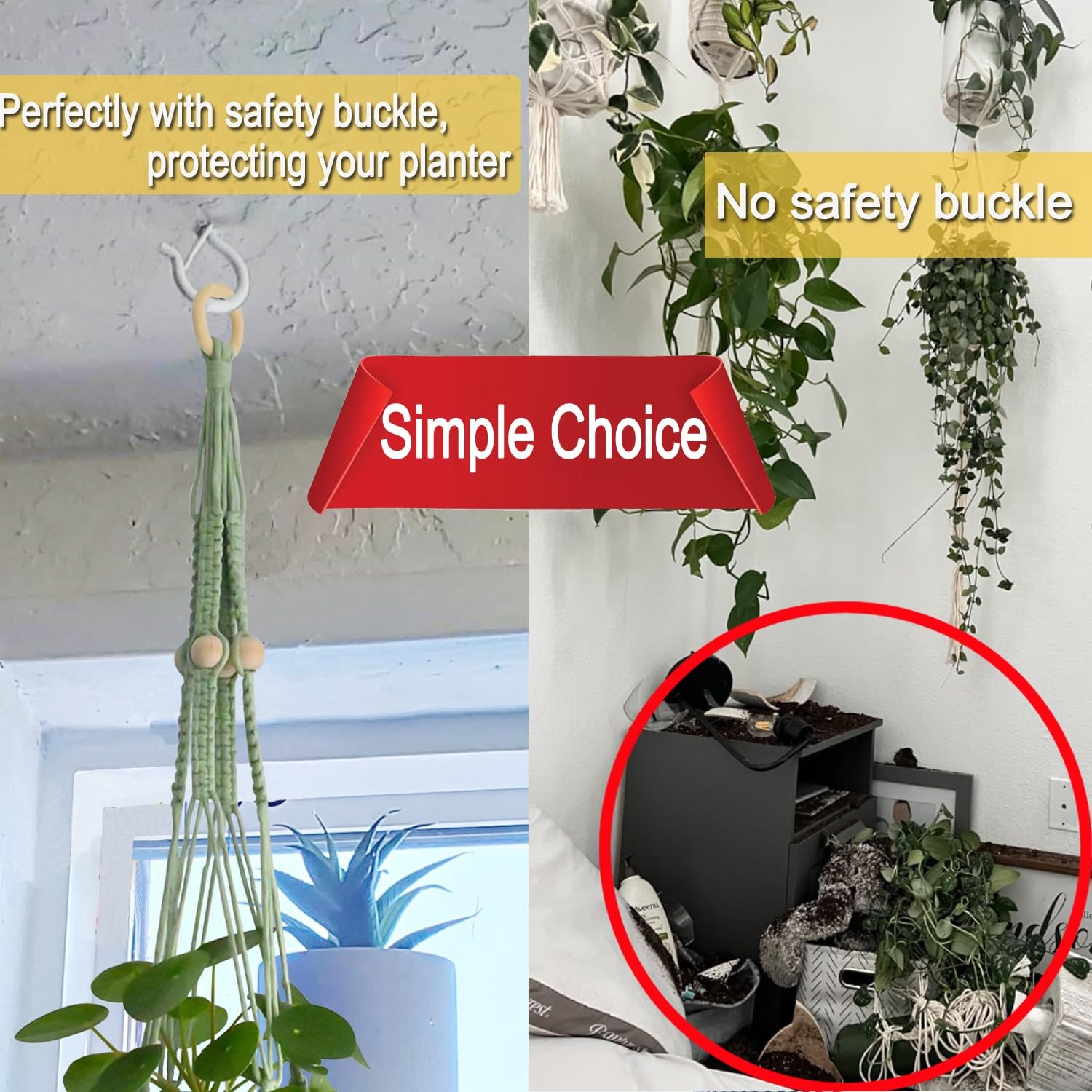 20 Pack Q Hanger Hooks with Safety Buckle, Rustproof Screw Hooks for Hanging ...