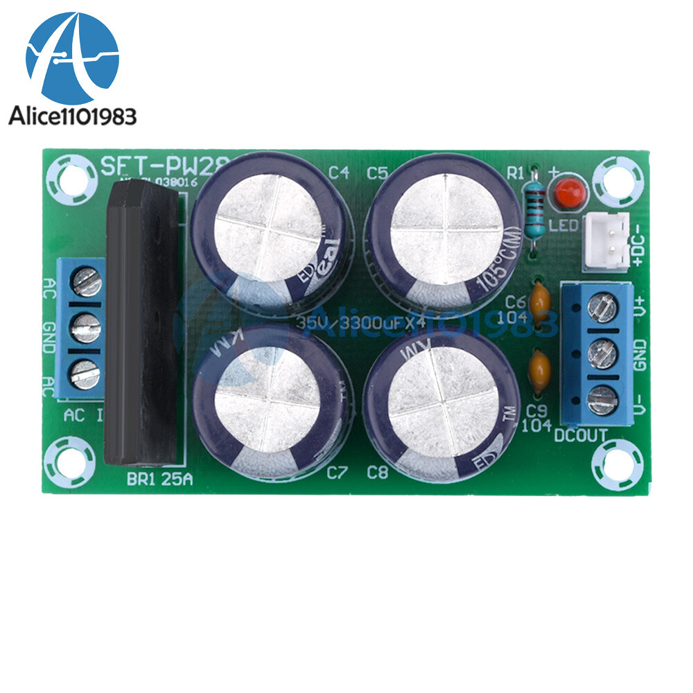 Dual Power Filter Power Amplifier Board Rectifier 25A Flat Bridge Unregulated
