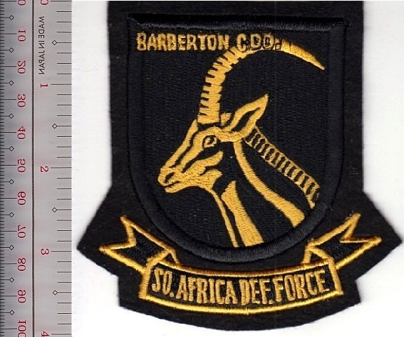 South Africa Defence Force SADF Army Barberton Commando Special NO TARIFF
