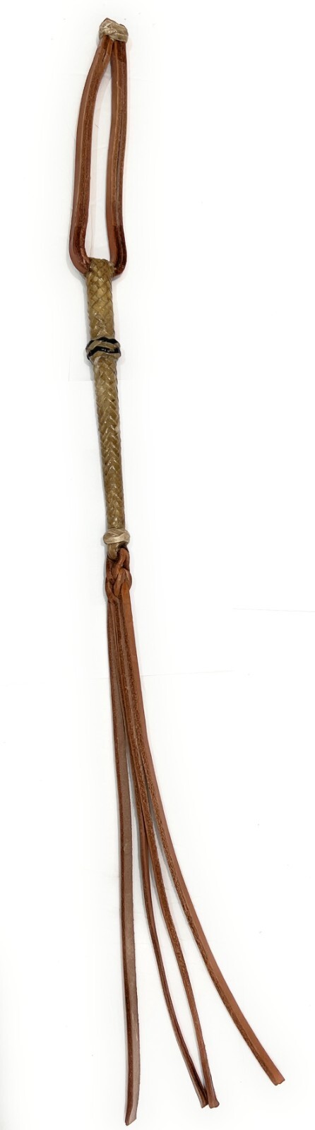SADDLE HORSE CUARTA CHARRA. CHICOTE MEXICANO DE CUERO. HORSE QUIRT. CHARRERIA