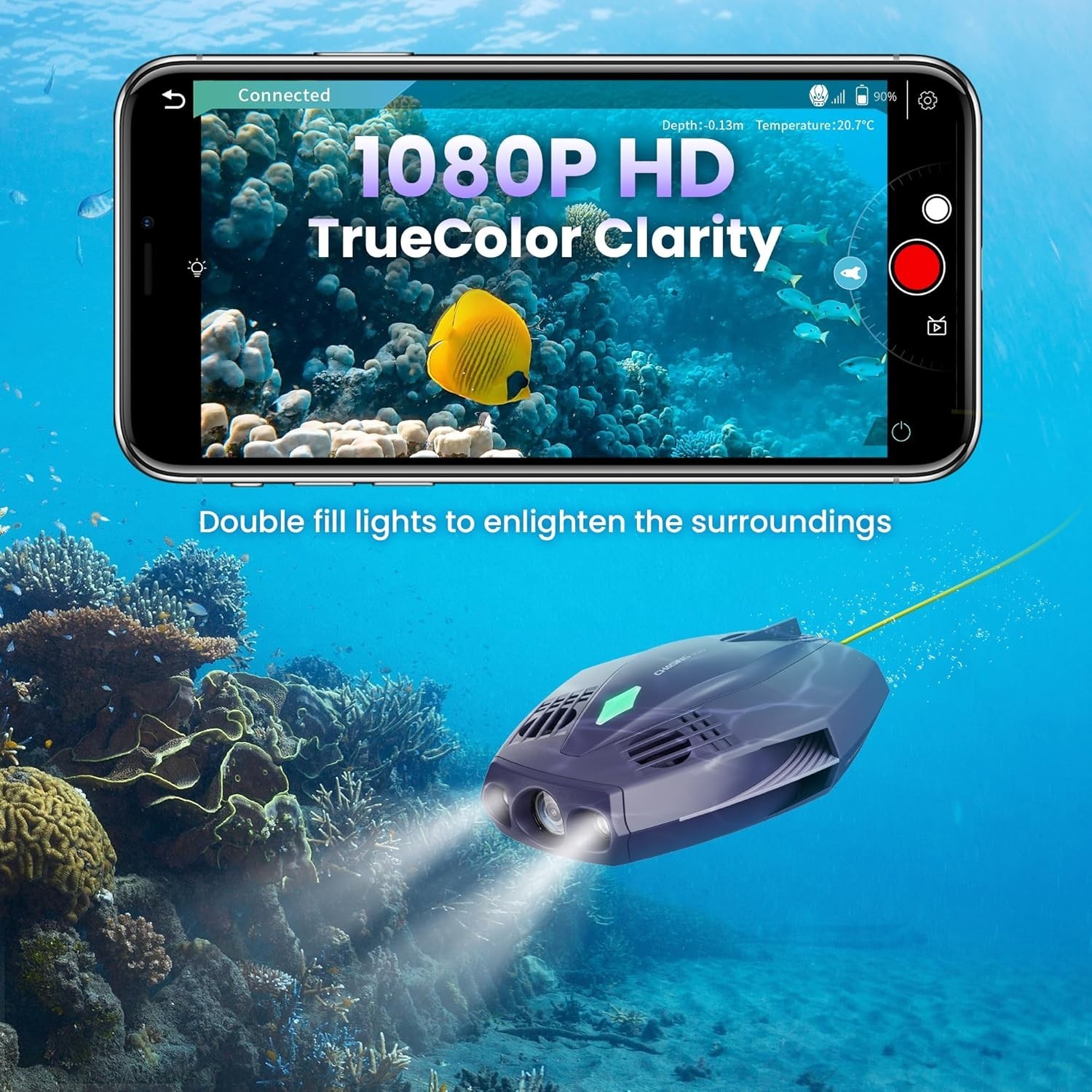 CHASING Dory Underwater Drone ROV - 1080p Full HD Real Time Viewing, APP Control