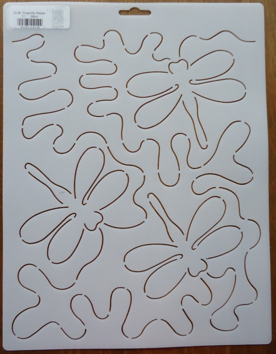 Stencil Quilting  Stipple Dragonfly 11" 28cm QC sew quilt template EL49 CL